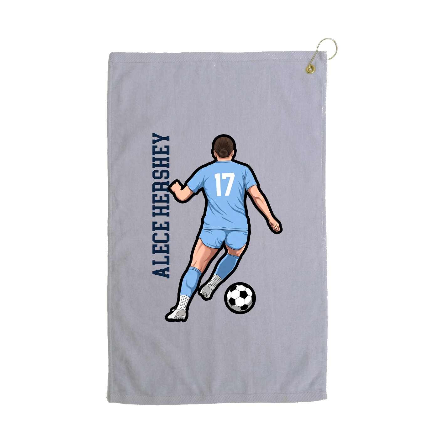 Golf Towel — Name Vertical in Grey