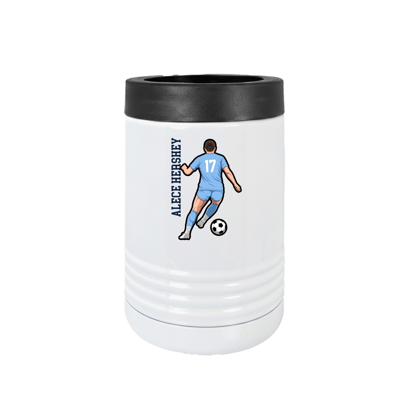 Beverage Holder — Name Vertical in White