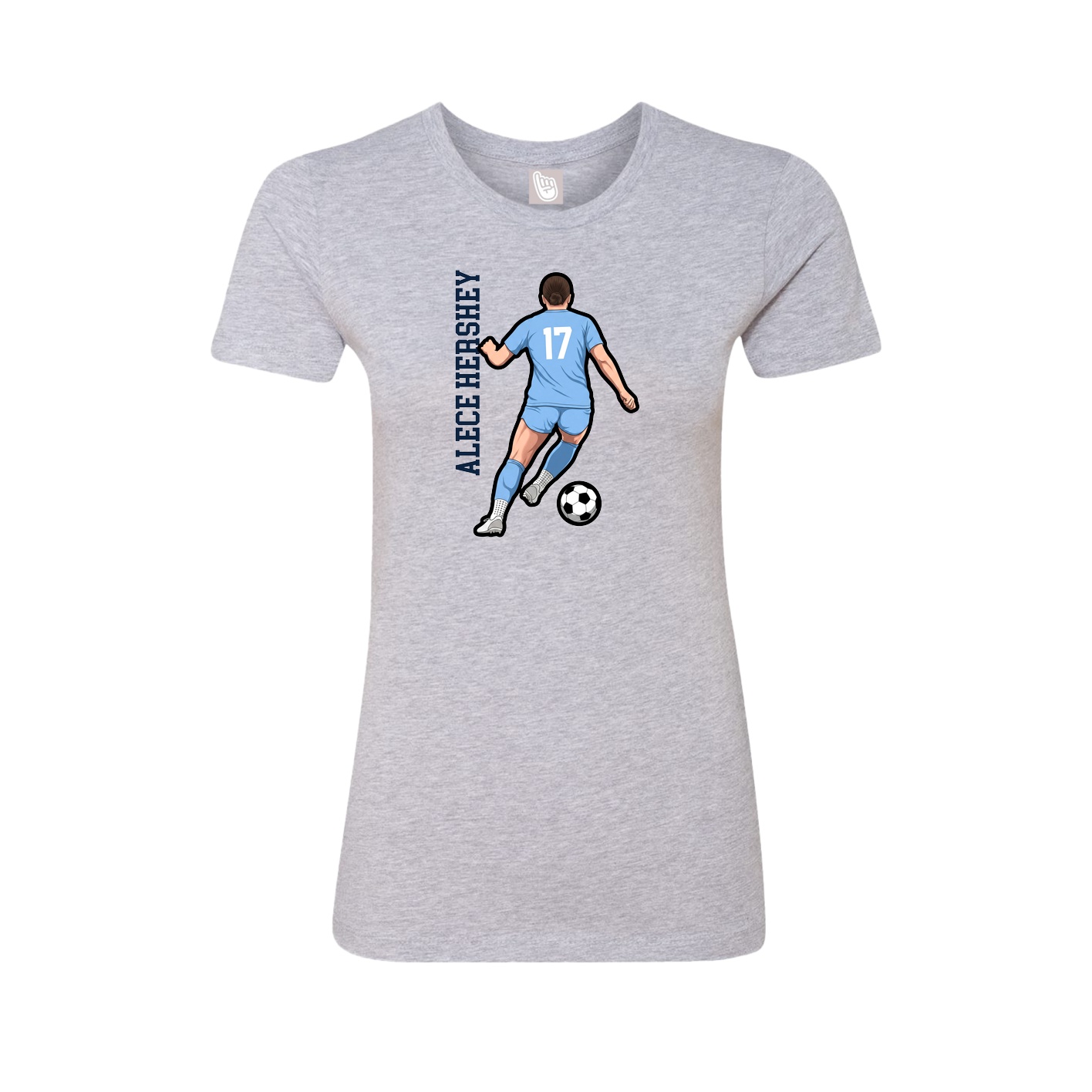 Womens Tee — Name Vertical in Grey