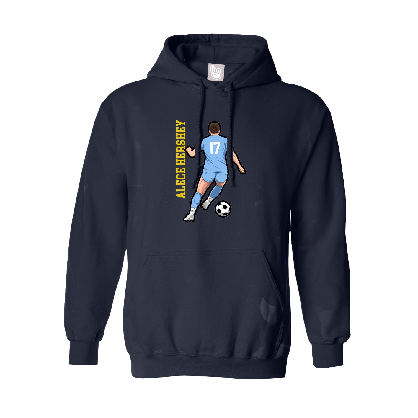 Youth Hoodie — Name Vertical in Navy