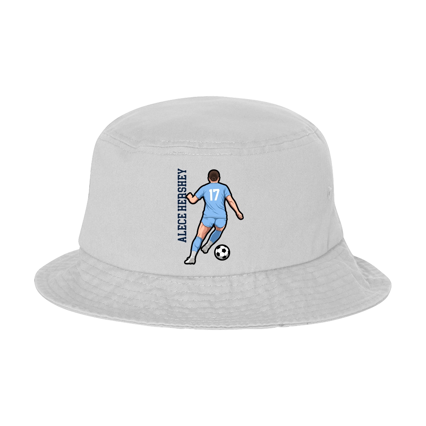 Bucket Cap — Name Vertical in White