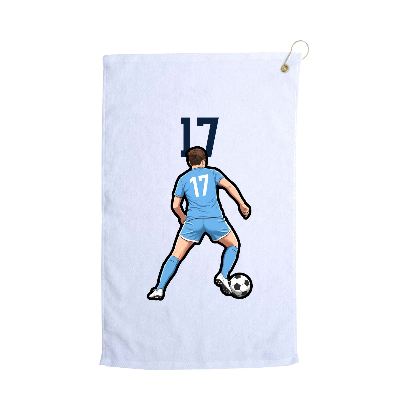 Golf Towel — Number Top in White