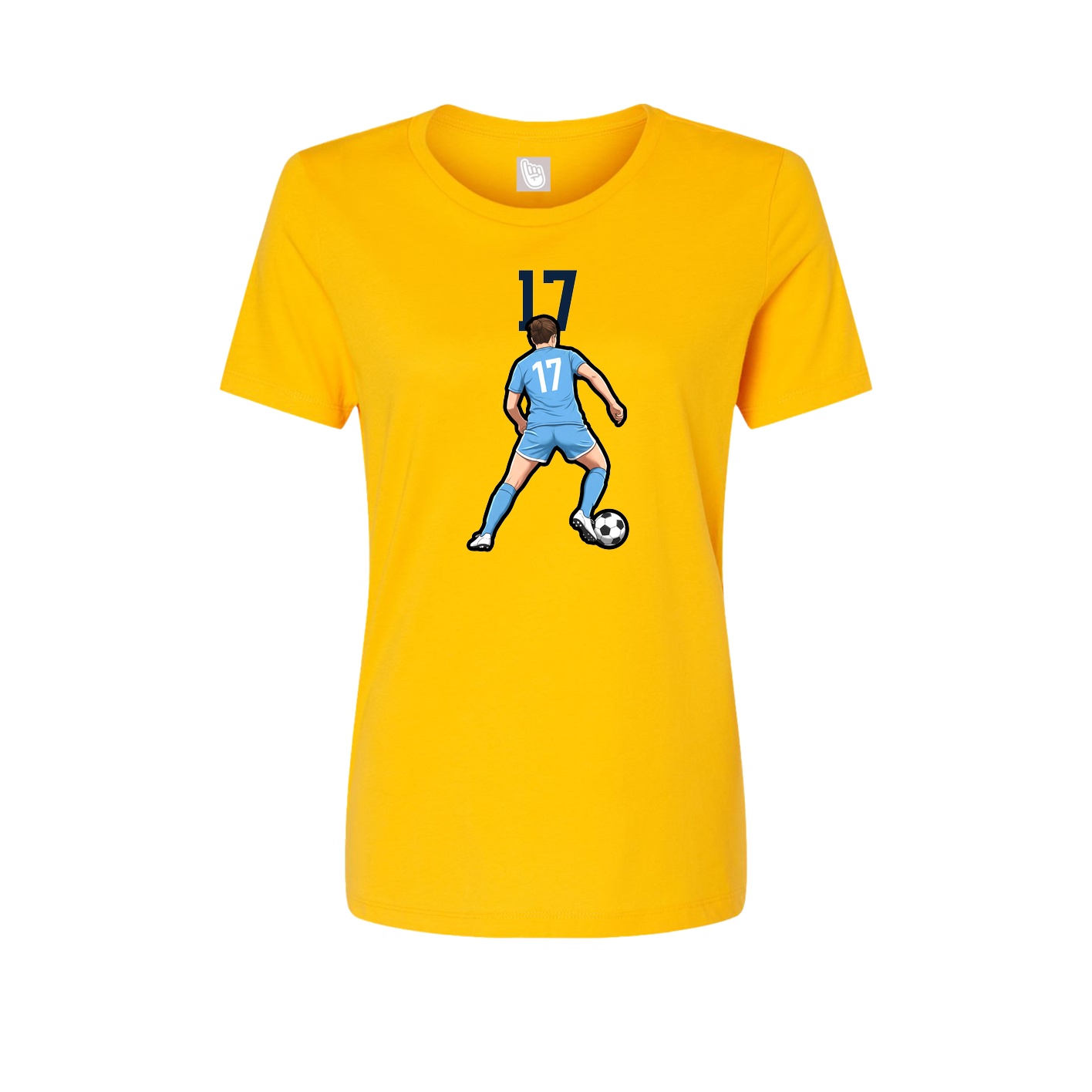 Womens Tee — Number Top in Gold