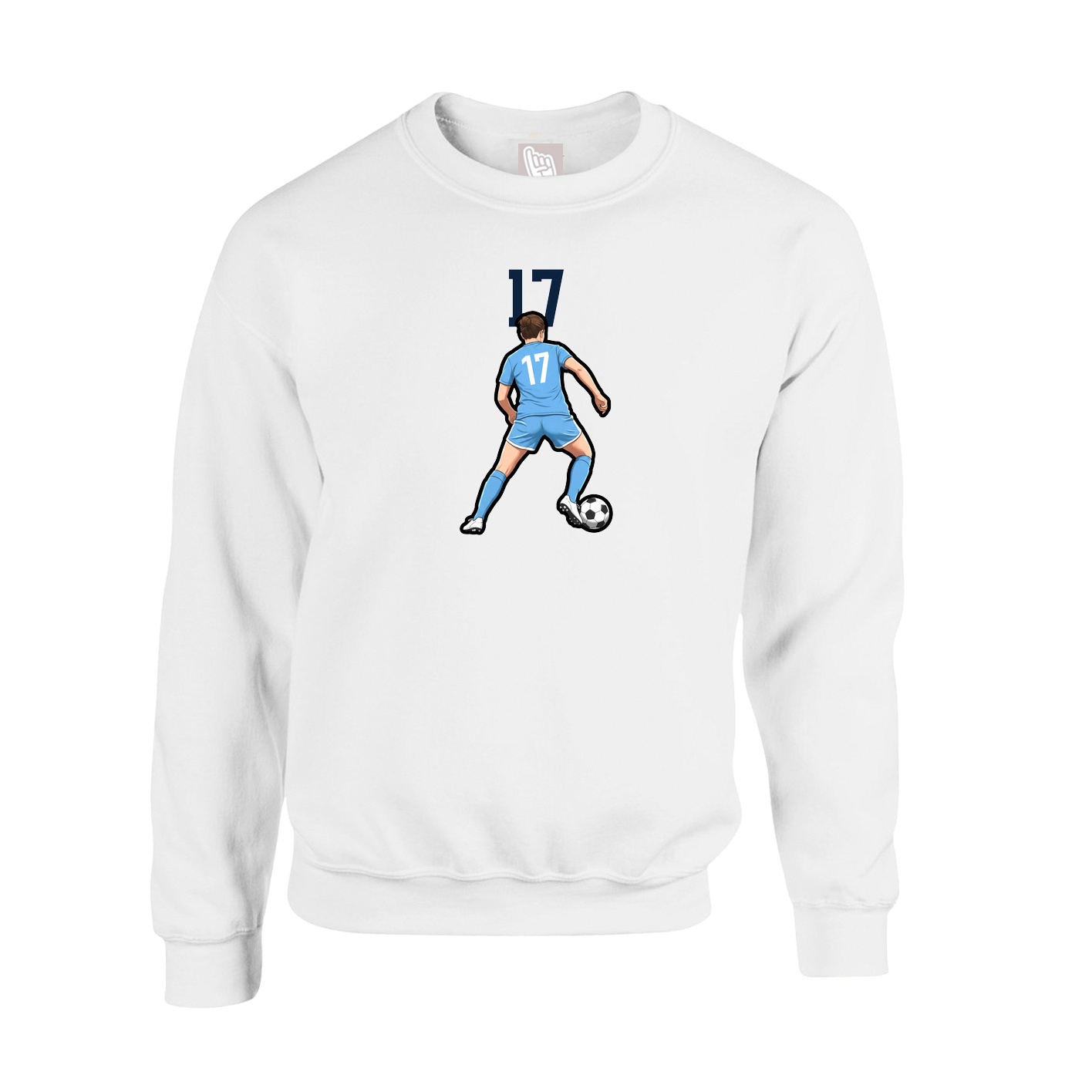 Fleece Crew — Number Top in White