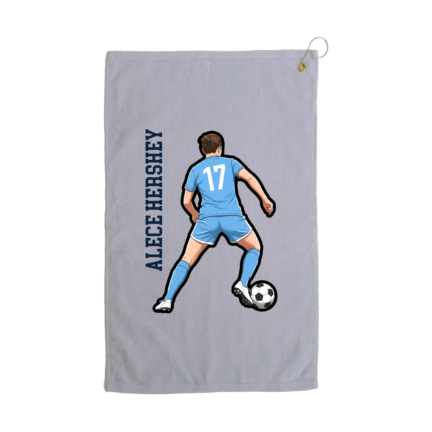 Golf Towel — Name Vertical in Grey