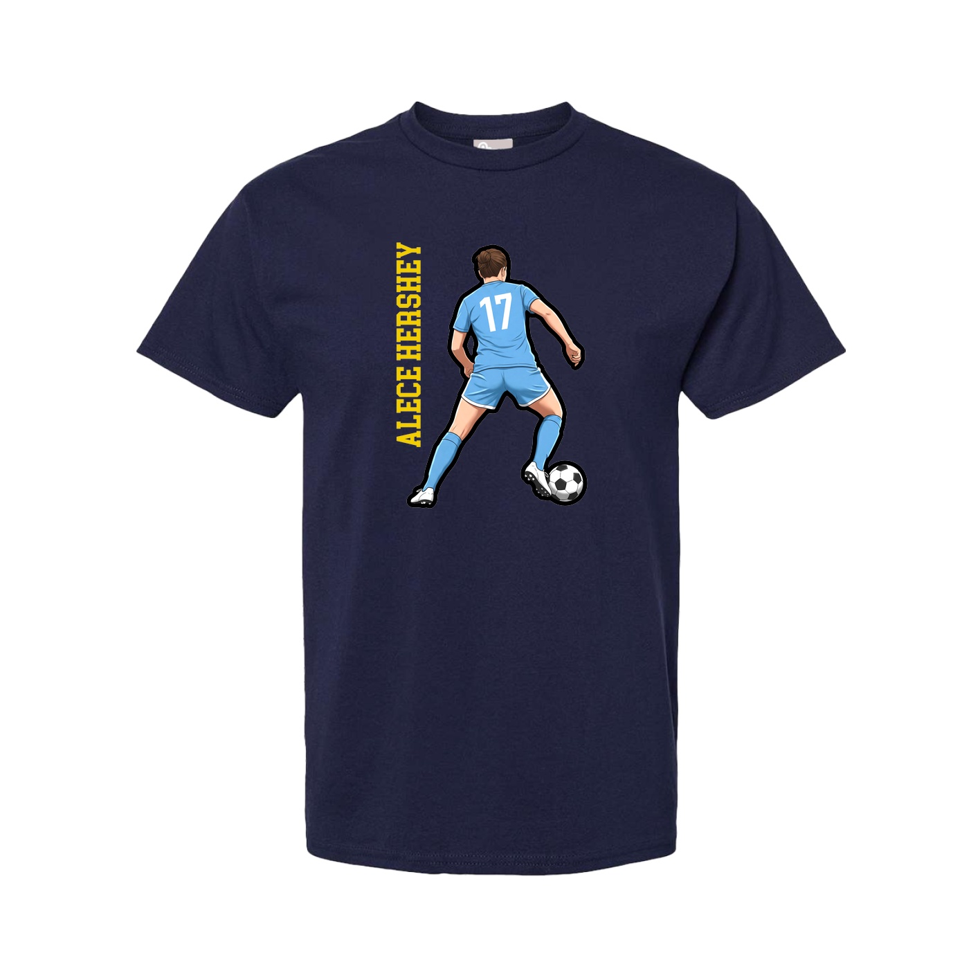 Tee — Name Vertical in Navy