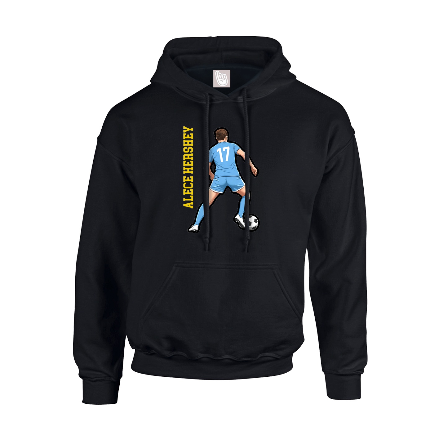 Youth Hoodie — Name Vertical in Black