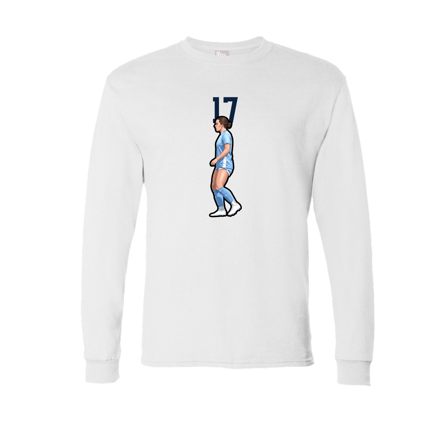 Long Sleeve Tee — Number Top in White