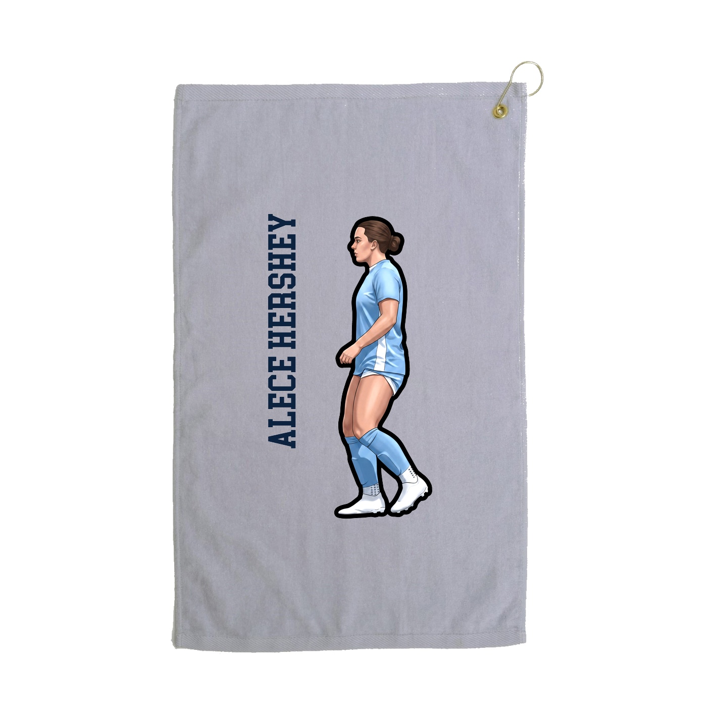 Golf Towel — Name Vertical in Grey
