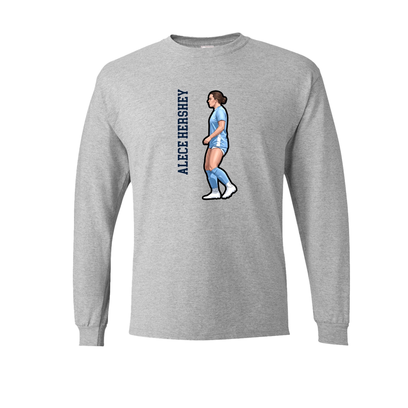 Long Sleeve Tee — Name Vertical in Grey
