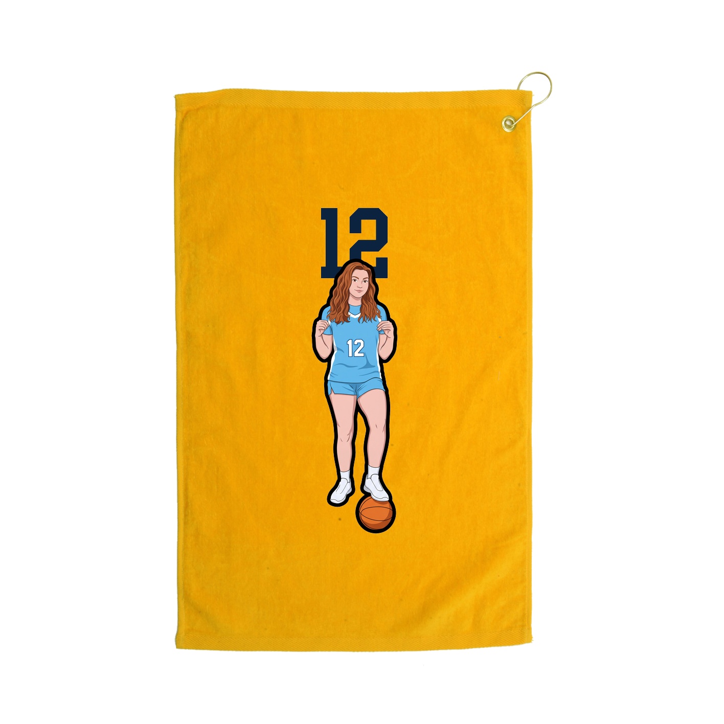 Golf Towel — Number Top in Gold