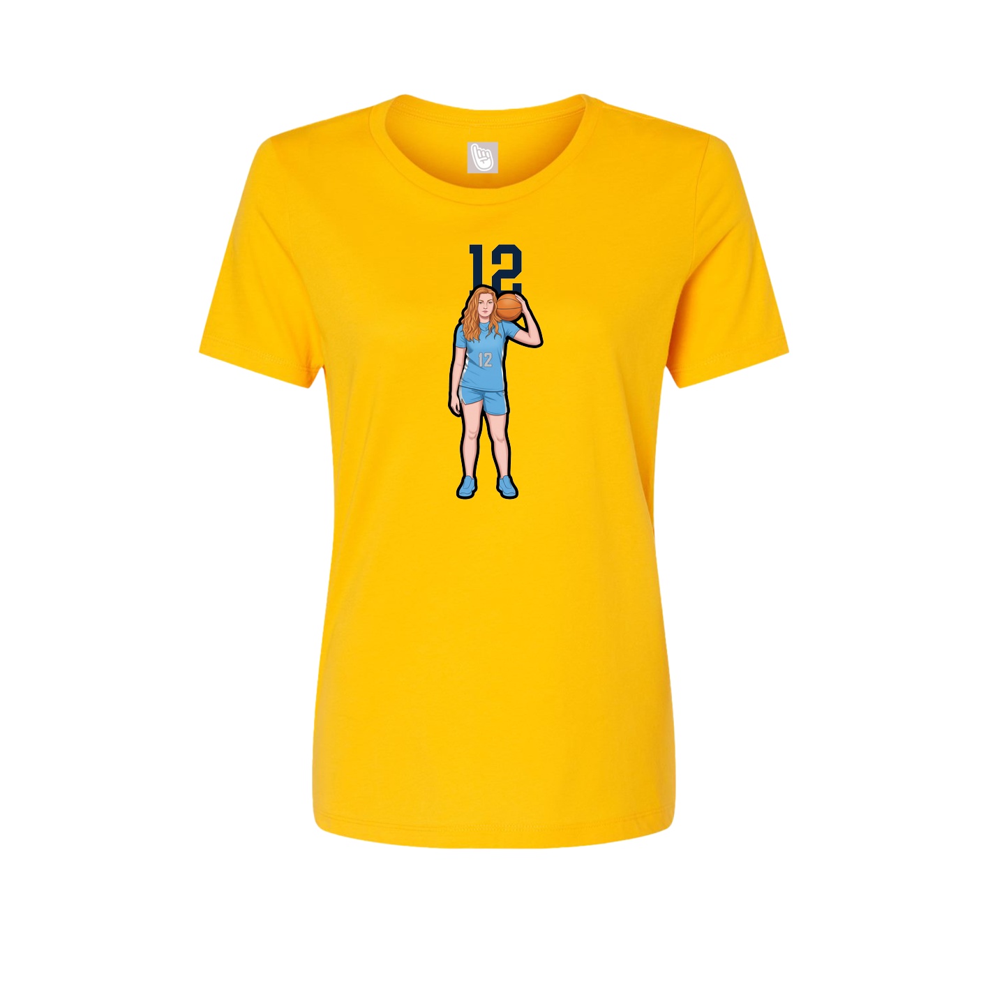 Fitted Women's Tee — Number Top in Gold
