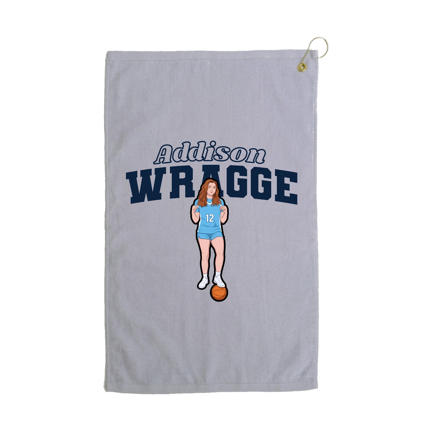 Golf Towel — Name Arch in Grey