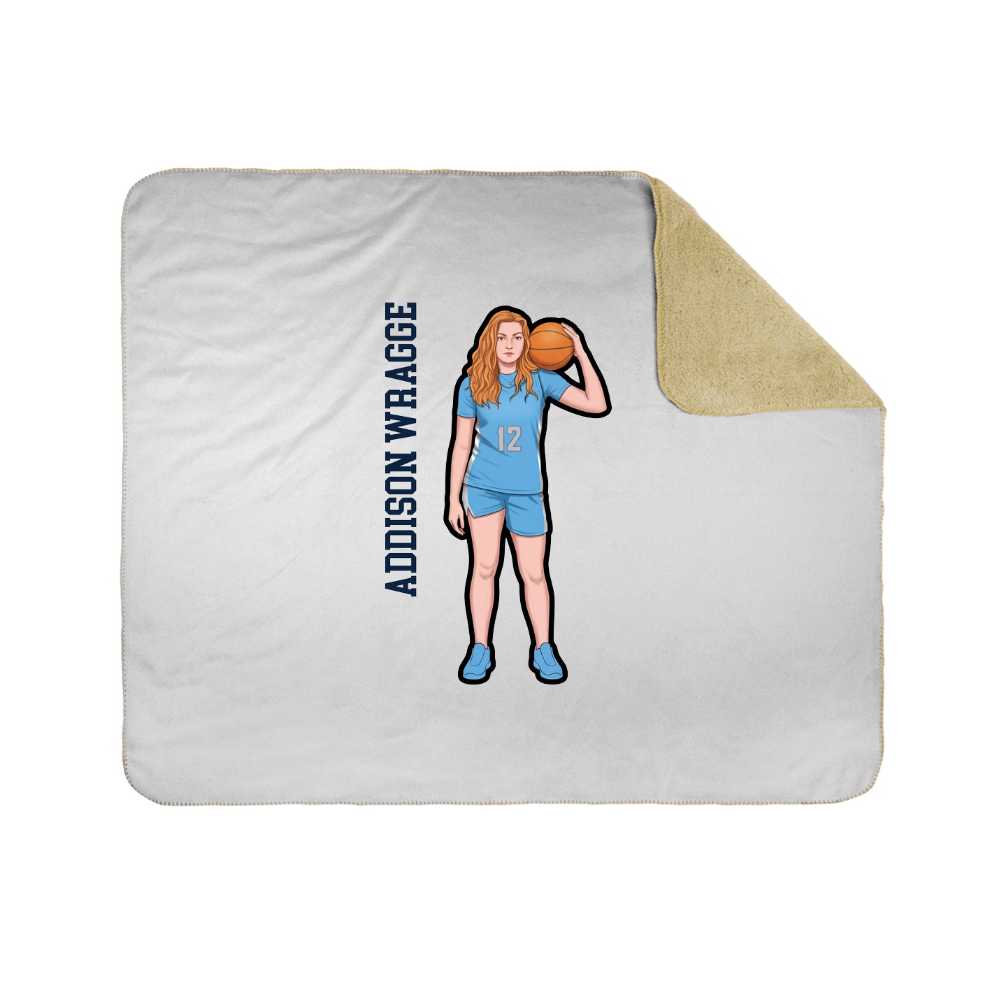 Throw Blanket — Name Vertical in White