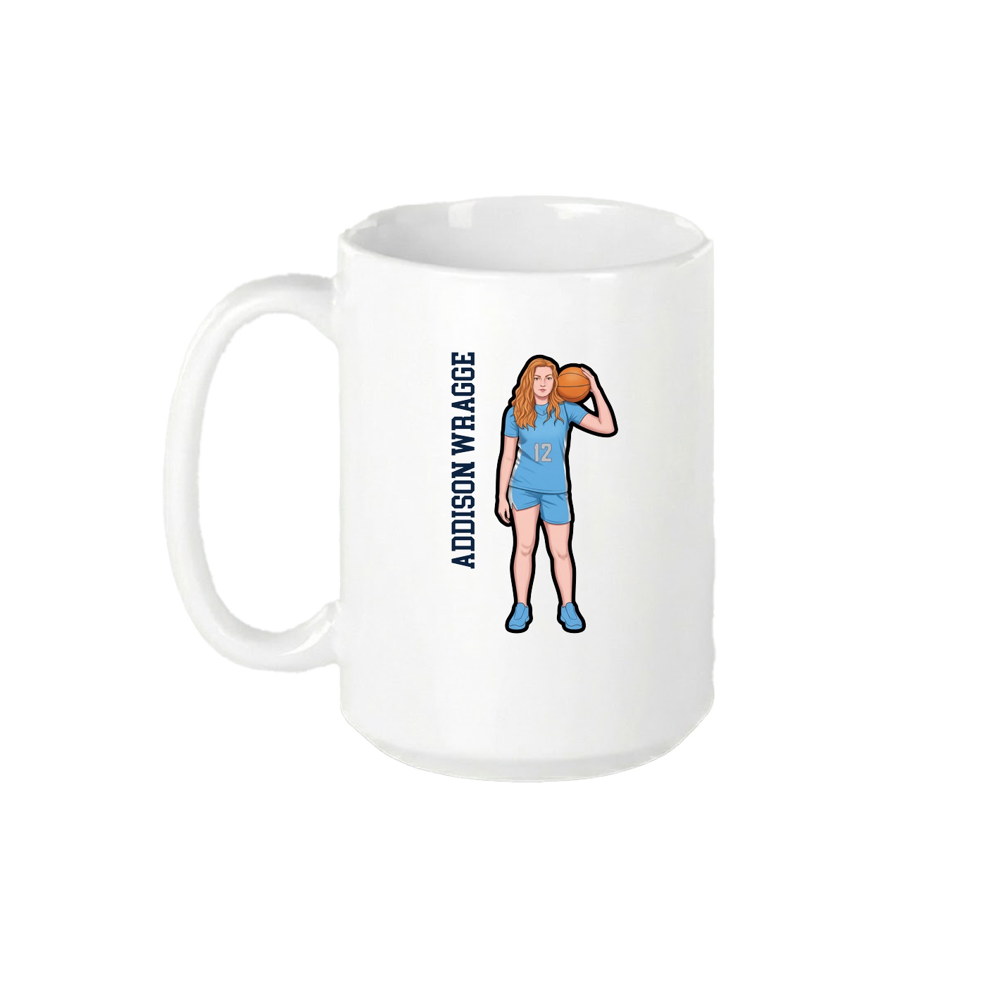15oz Coffee Mug — Name Vertical in White