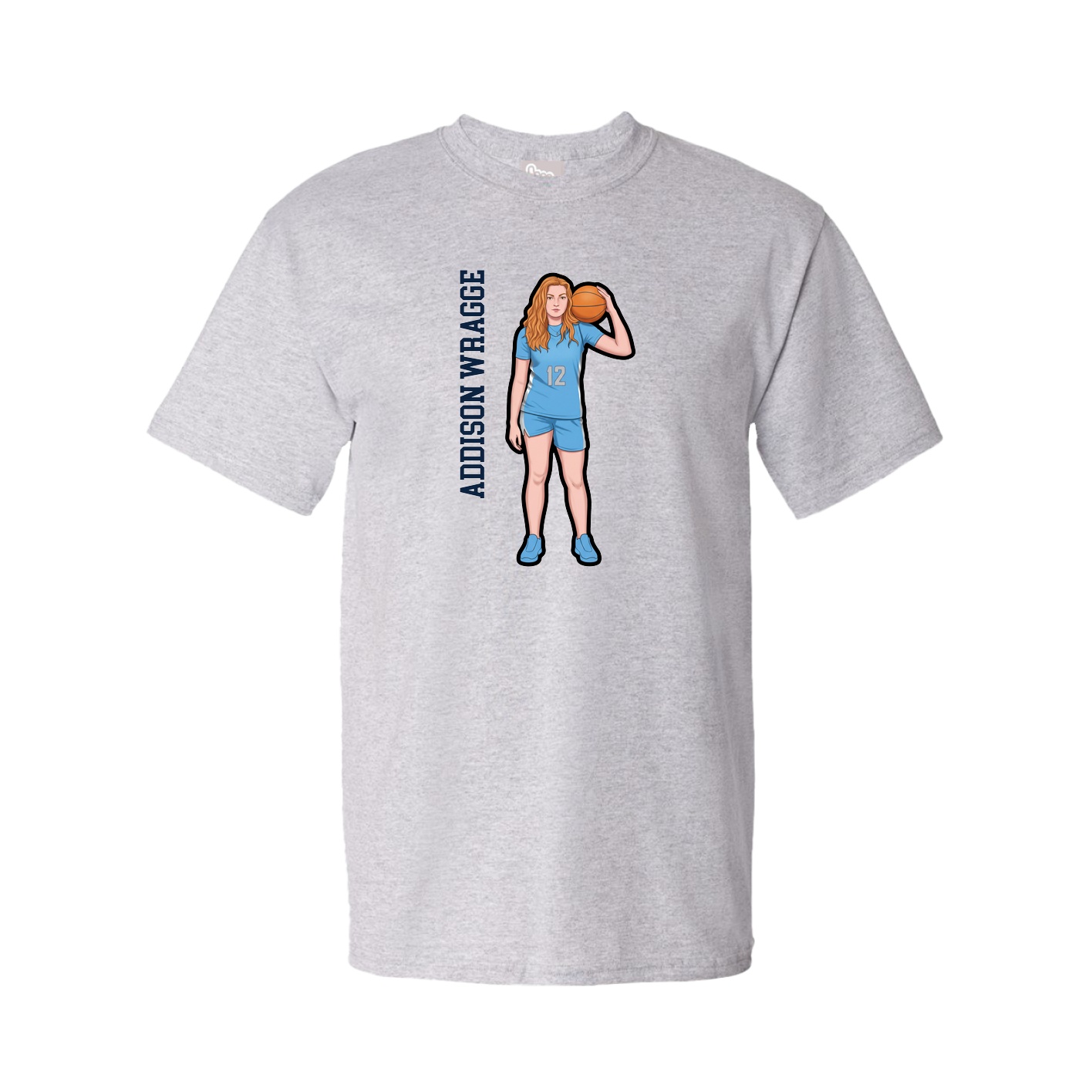 Tee — Name Vertical in Grey