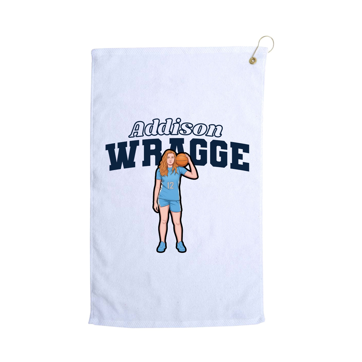 Golf Towel — Name Arch in White