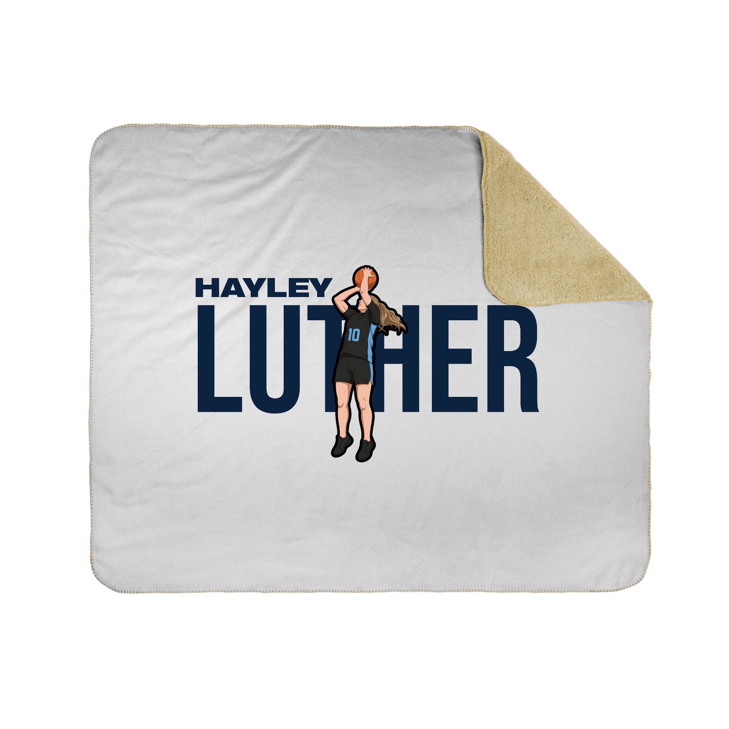 Throw Blanket — Player Name in White