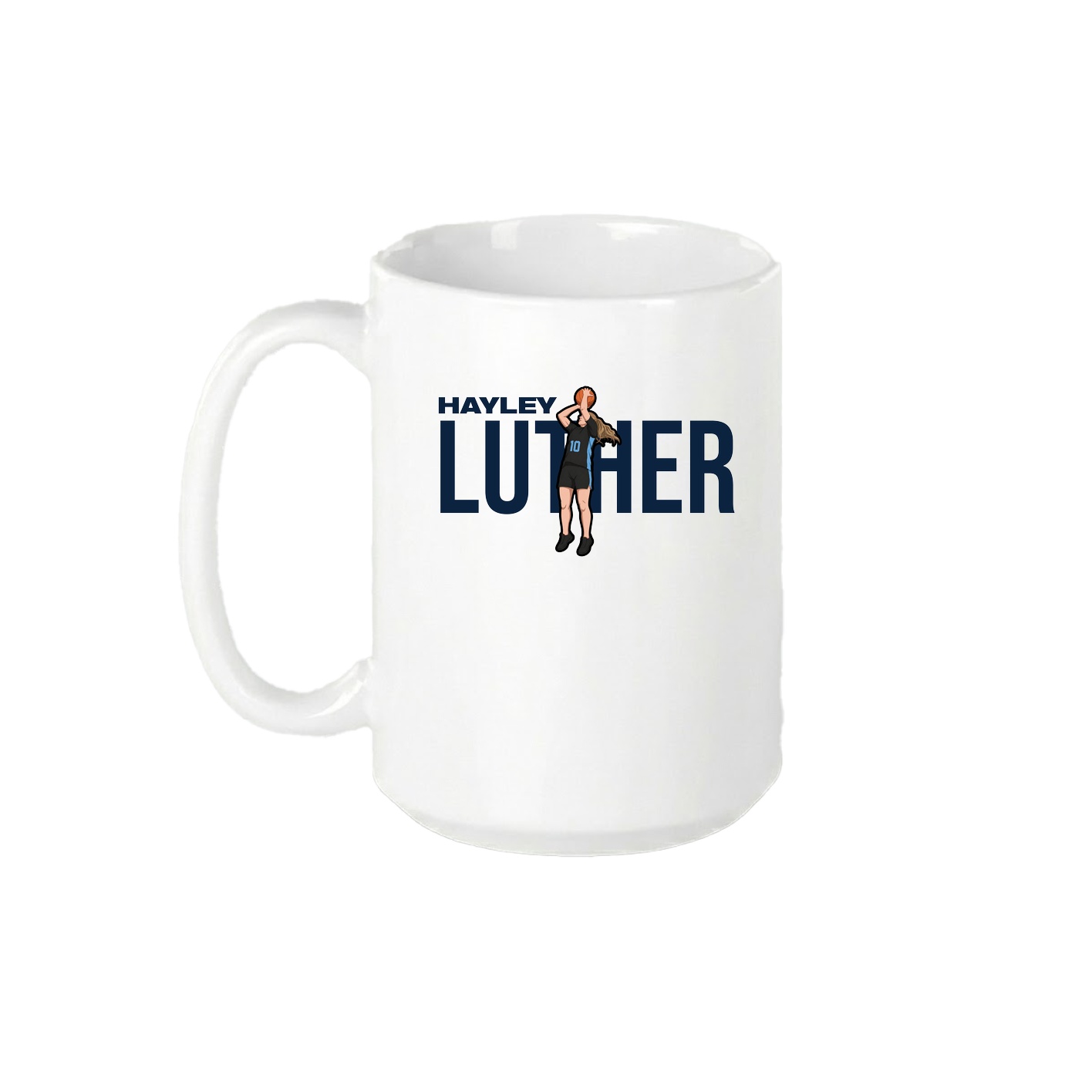 15oz Coffee Mug — Player Name in White