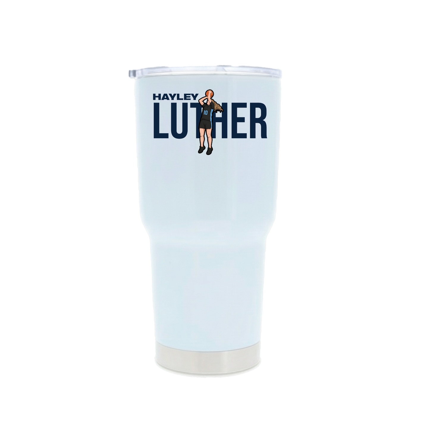 30oz Stainless Steel Tumbler — Player Name in White