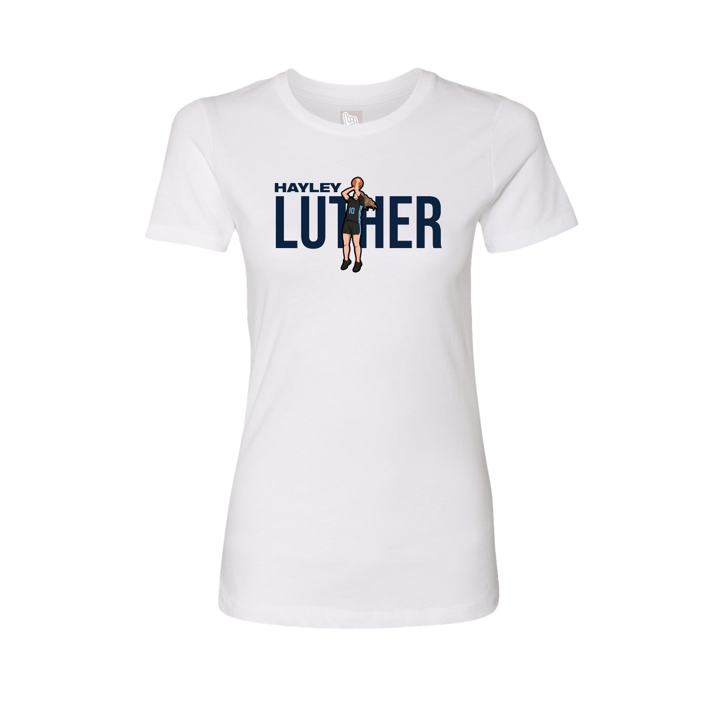 Fitted Women's Tee — Player Name in White