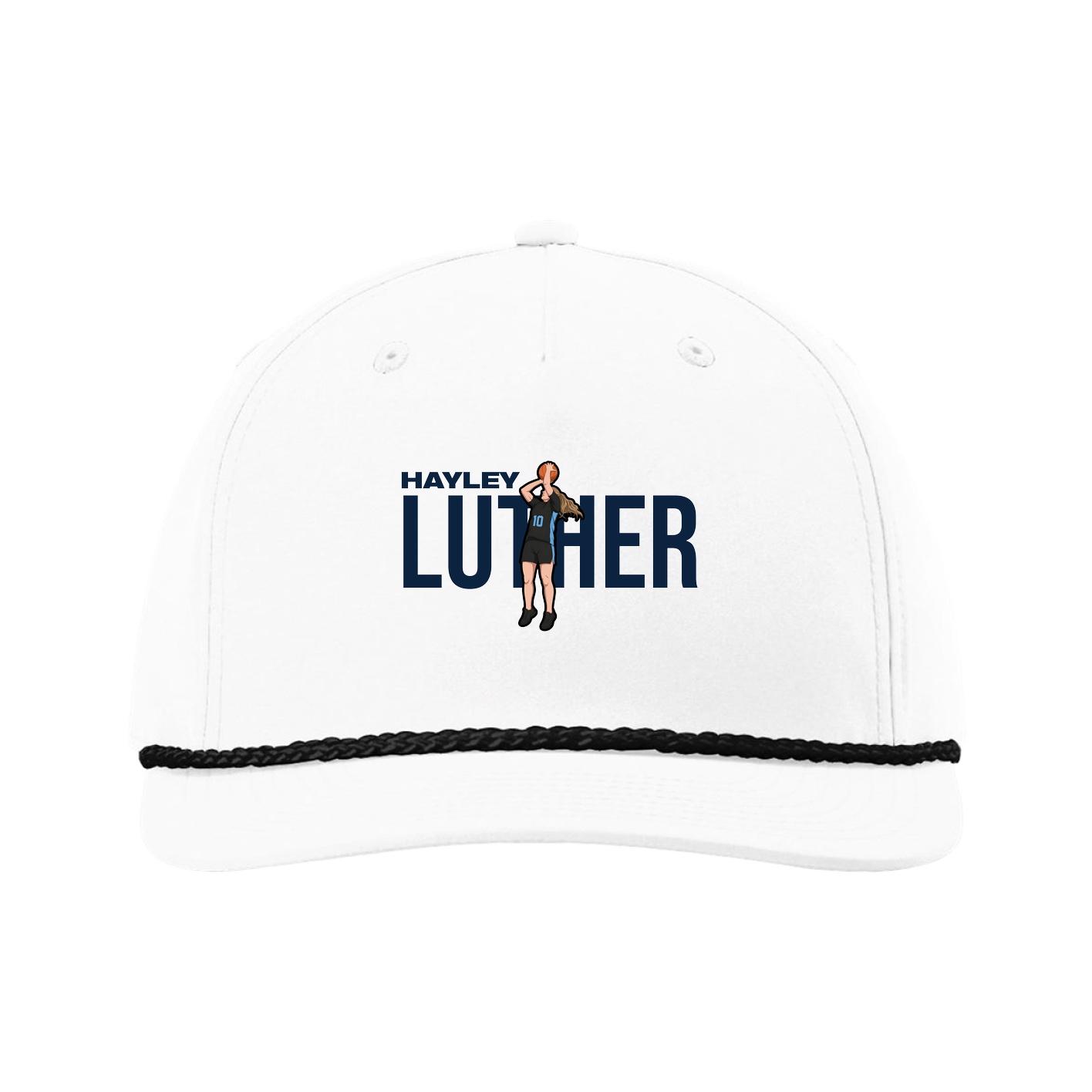 Five-Panel Classic Rope Cap — Player Name in White