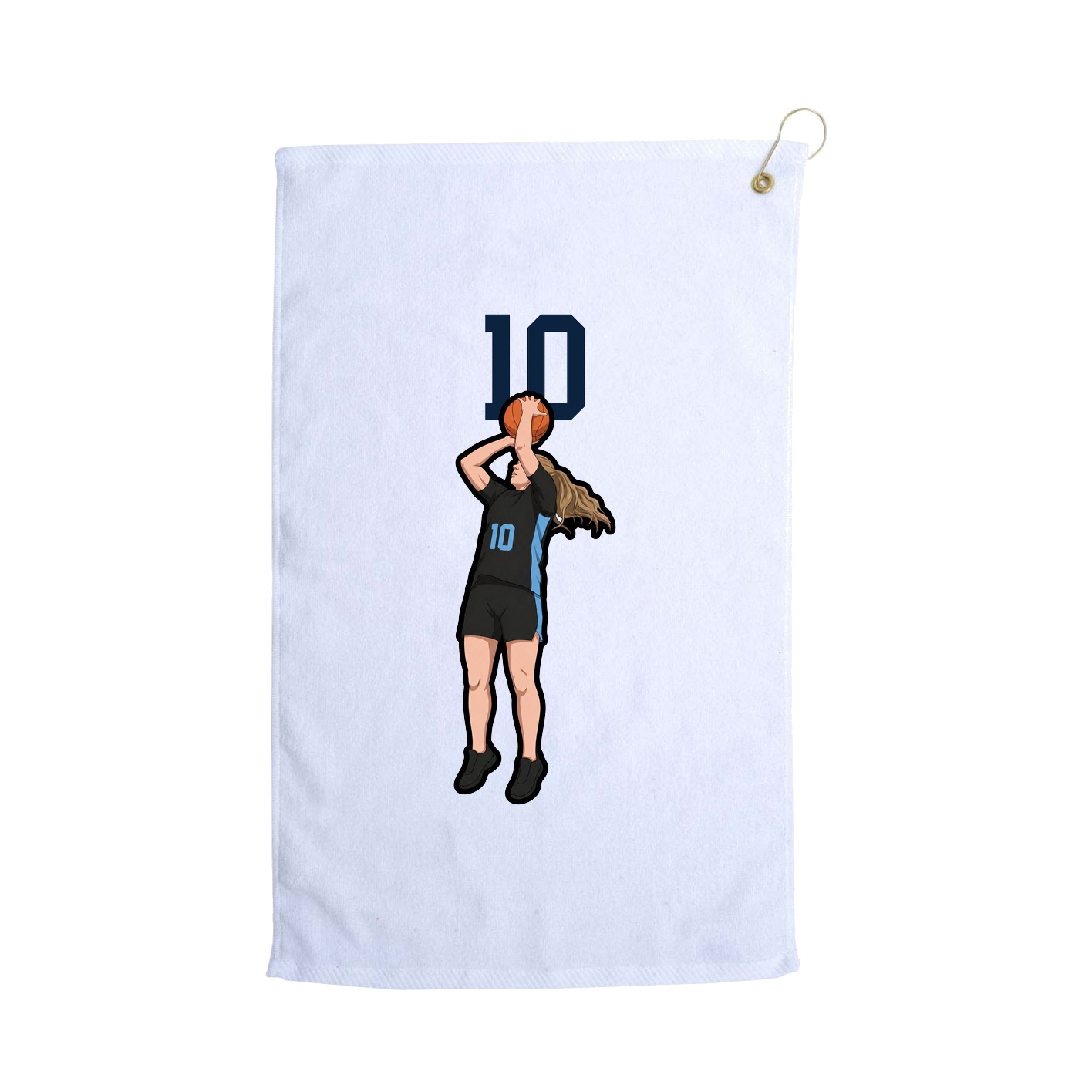 Golf Towel — Number Top in White