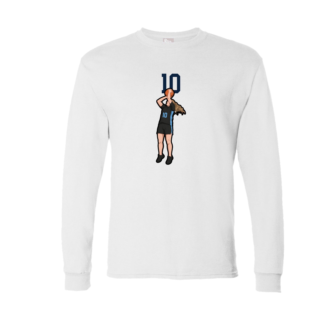 Long Sleeve Tee — Number Top in White