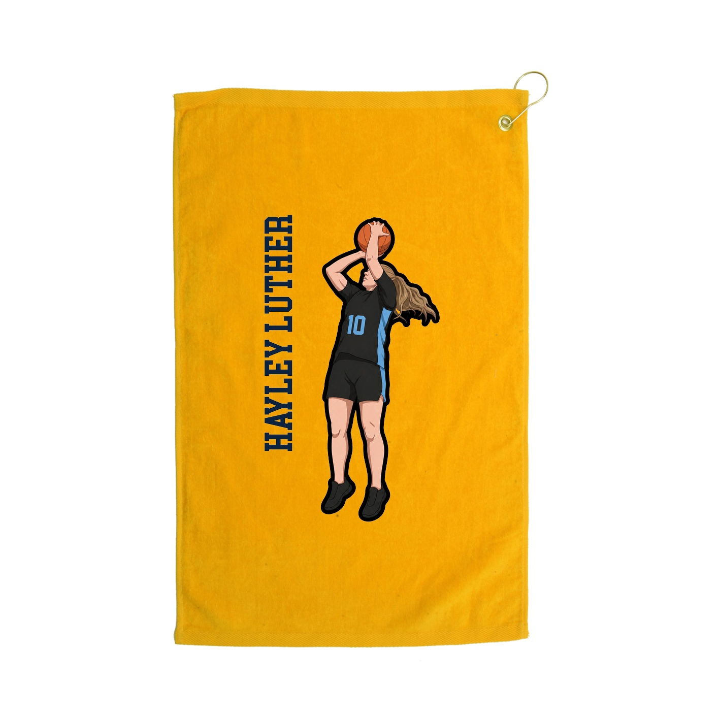 Golf Towel — Name Vertical in Gold