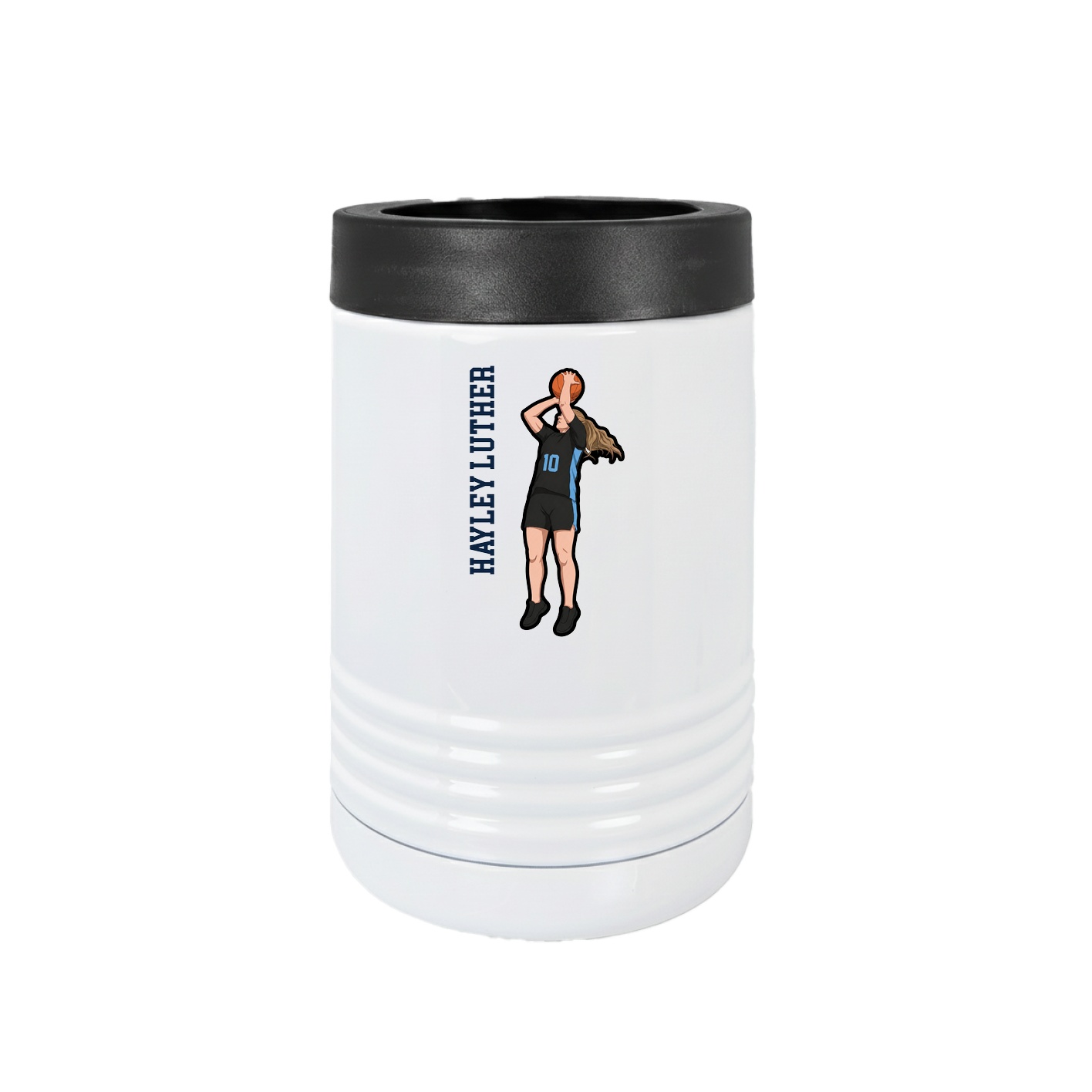 Beverage Holder — Name Vertical in White