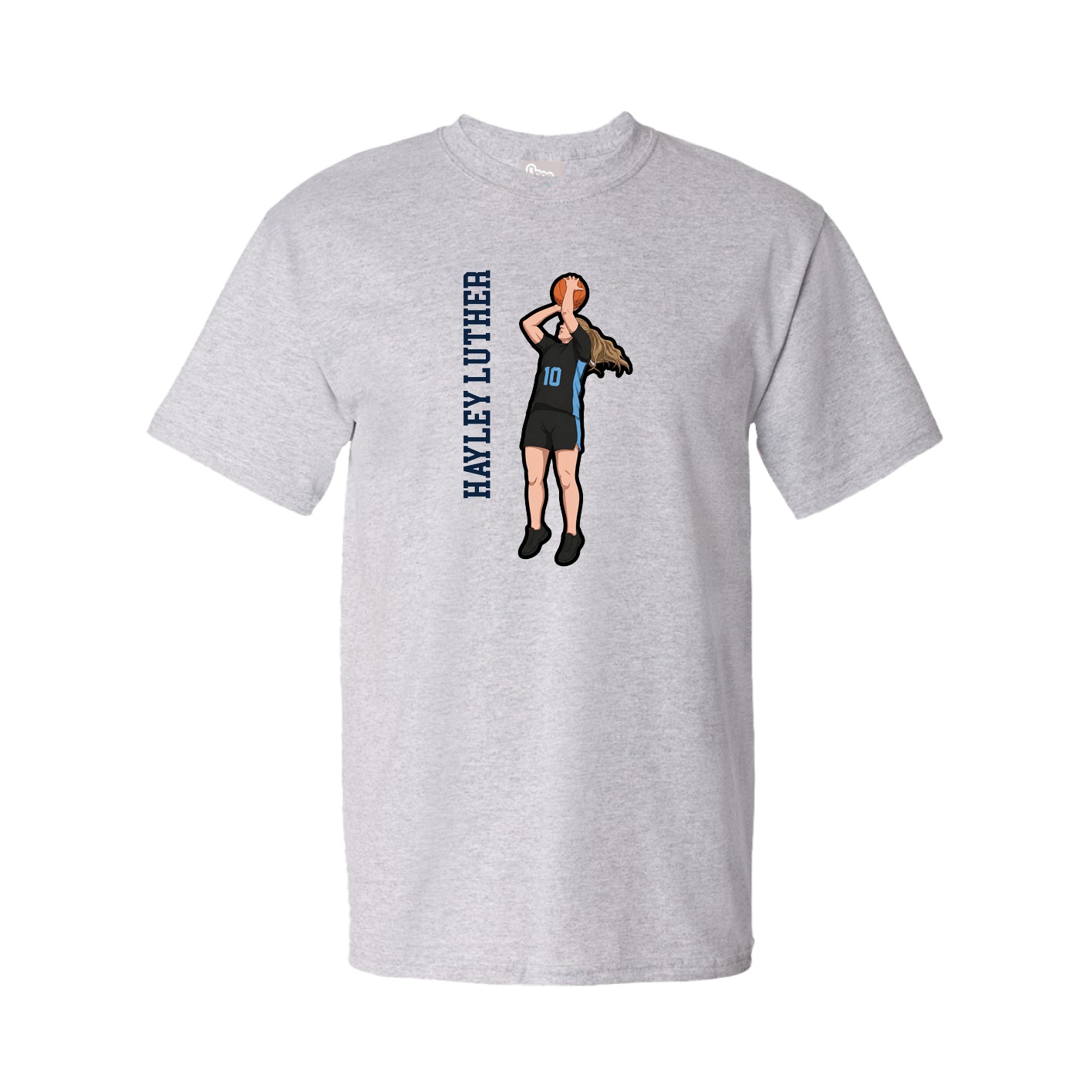 Tee — Name Vertical in Grey