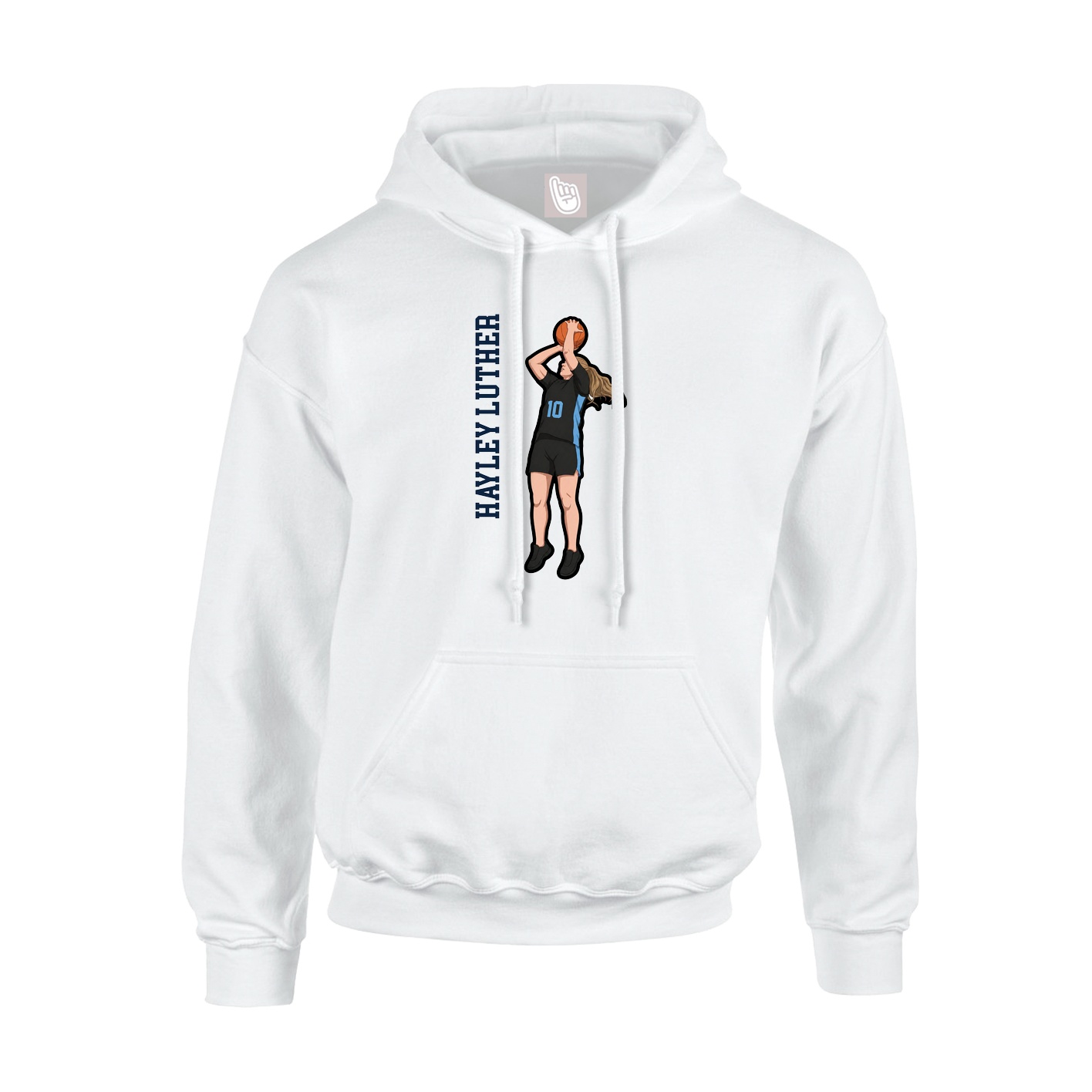 Youth Hoodie — Name Vertical in White