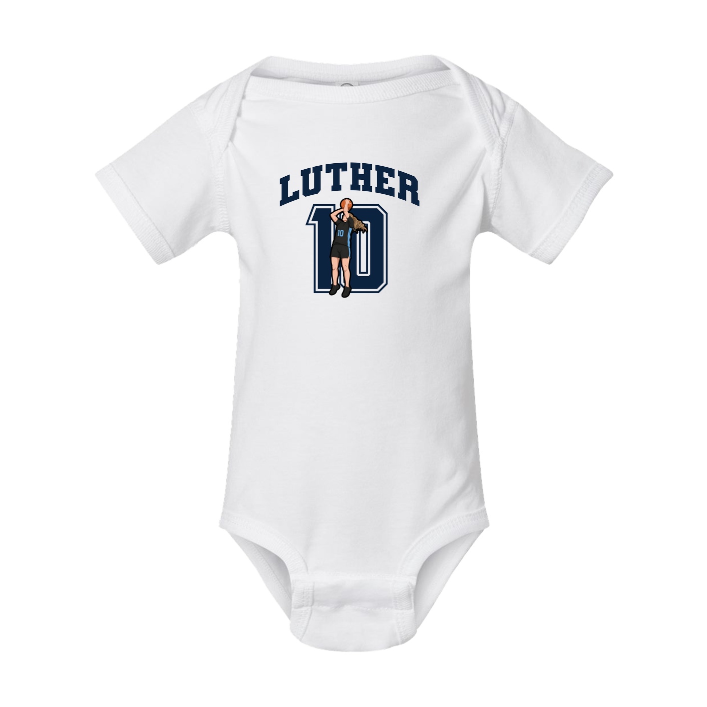 Baby Onesie — Number in White