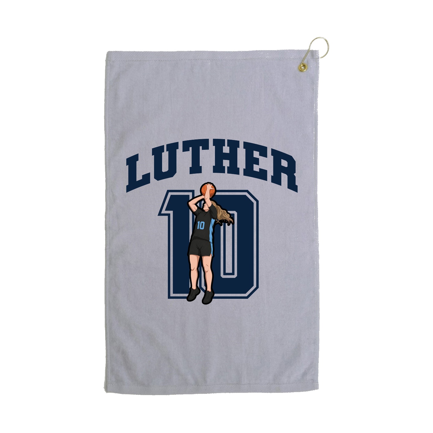Golf Towel — Number in Grey