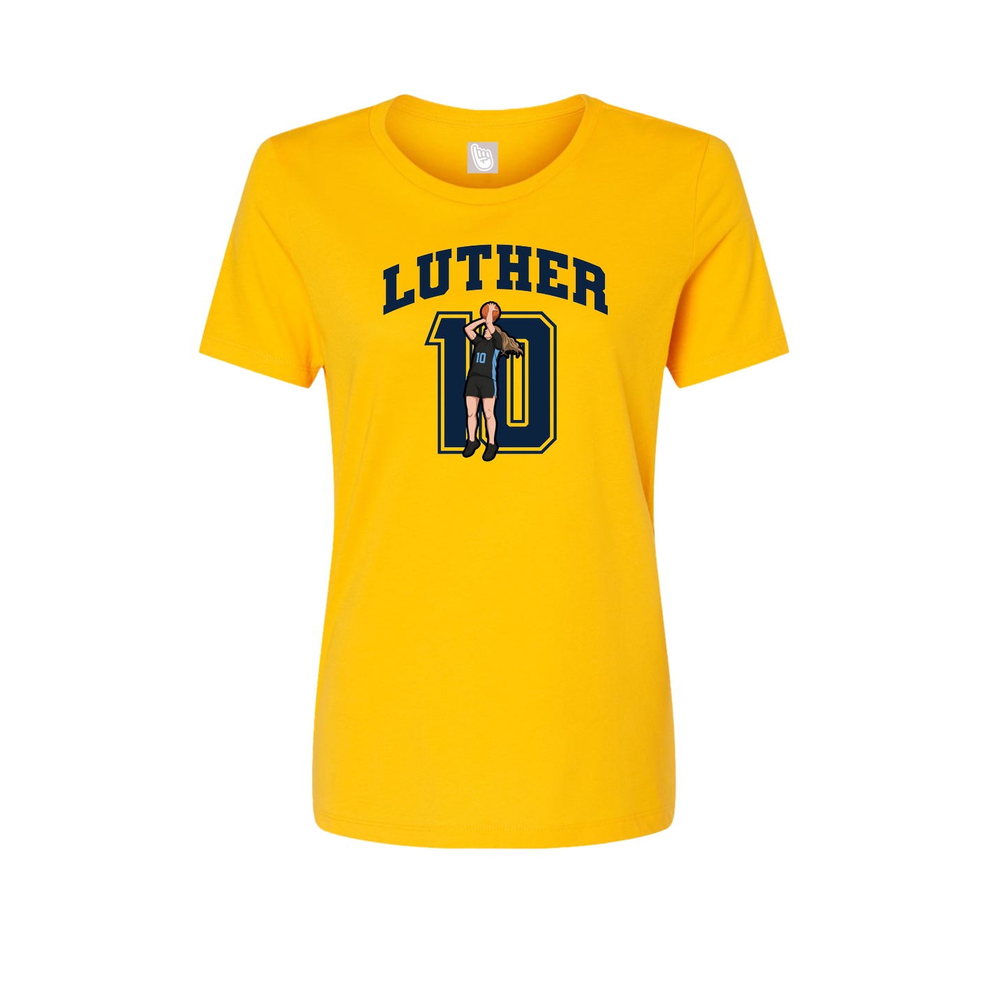 Fitted Women's Tee — Number in Gold