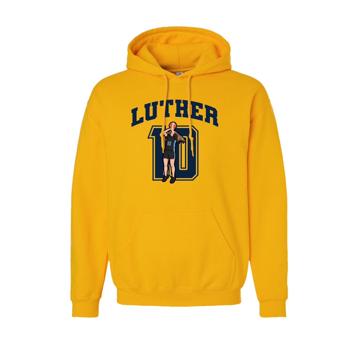 Youth Hoodie — Number in Gold