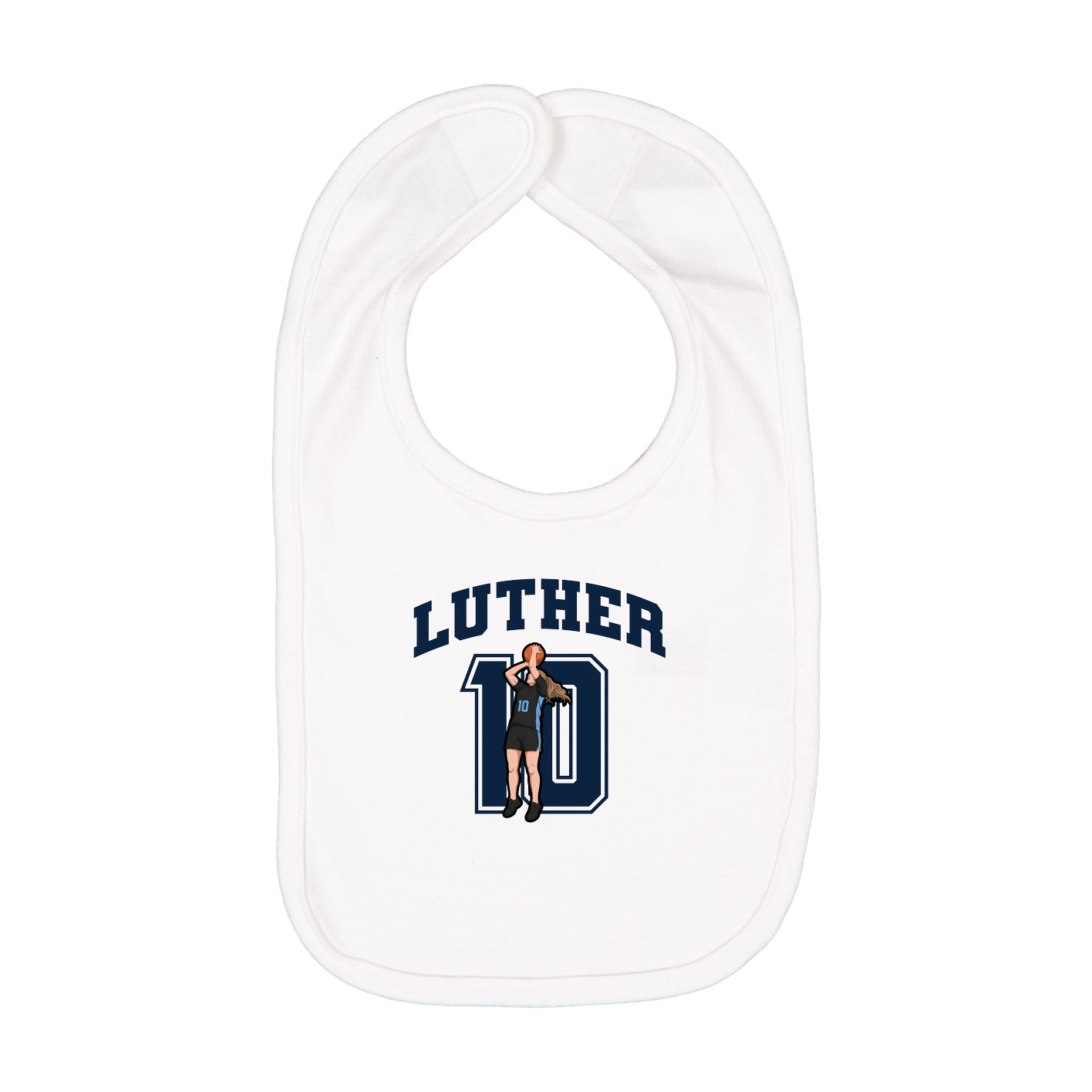Infant Bib — Number in White