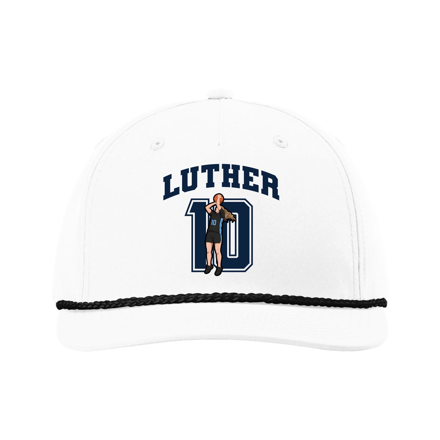 Five-Panel Classic Rope Cap — Number in White