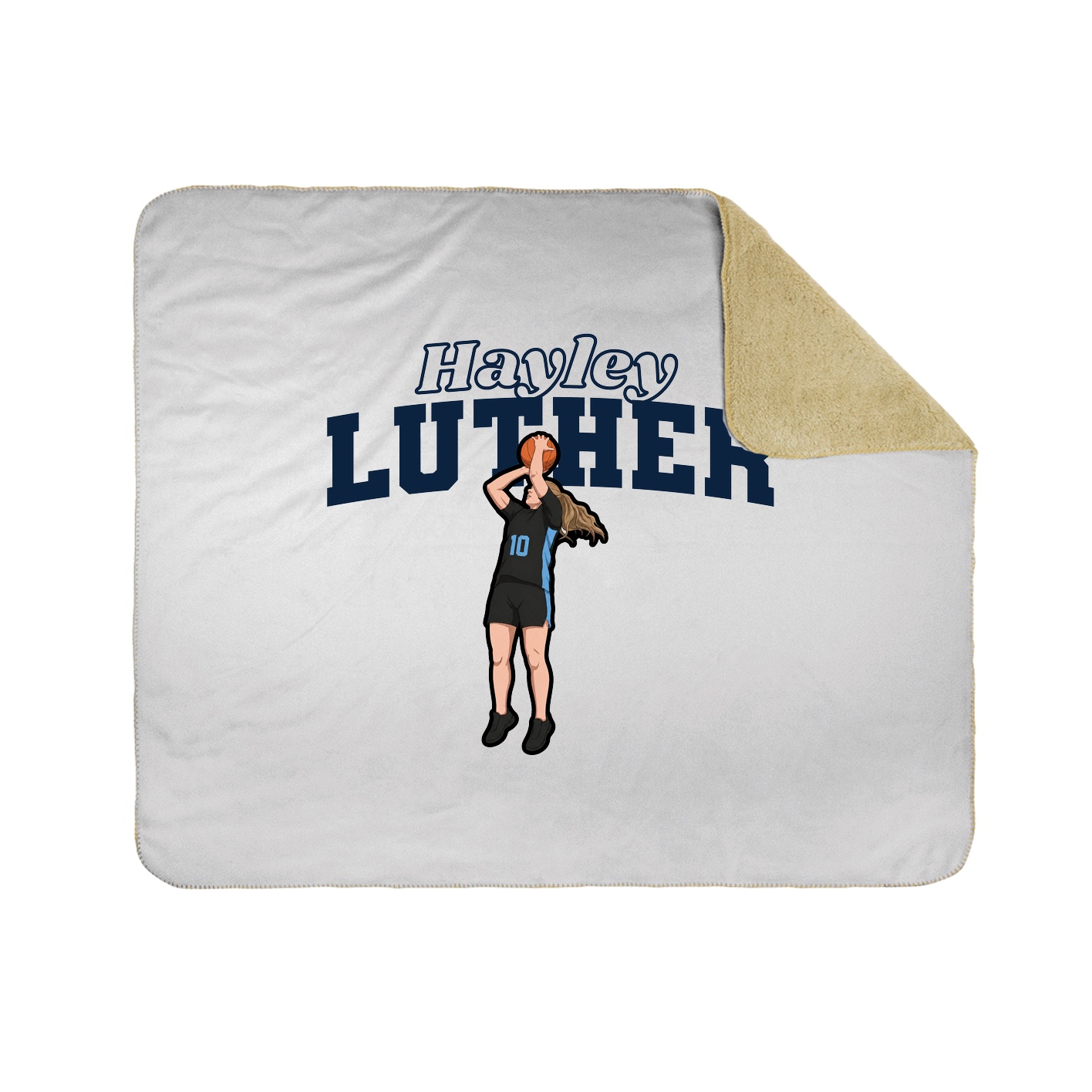 Throw Blanket — Name Arch in White
