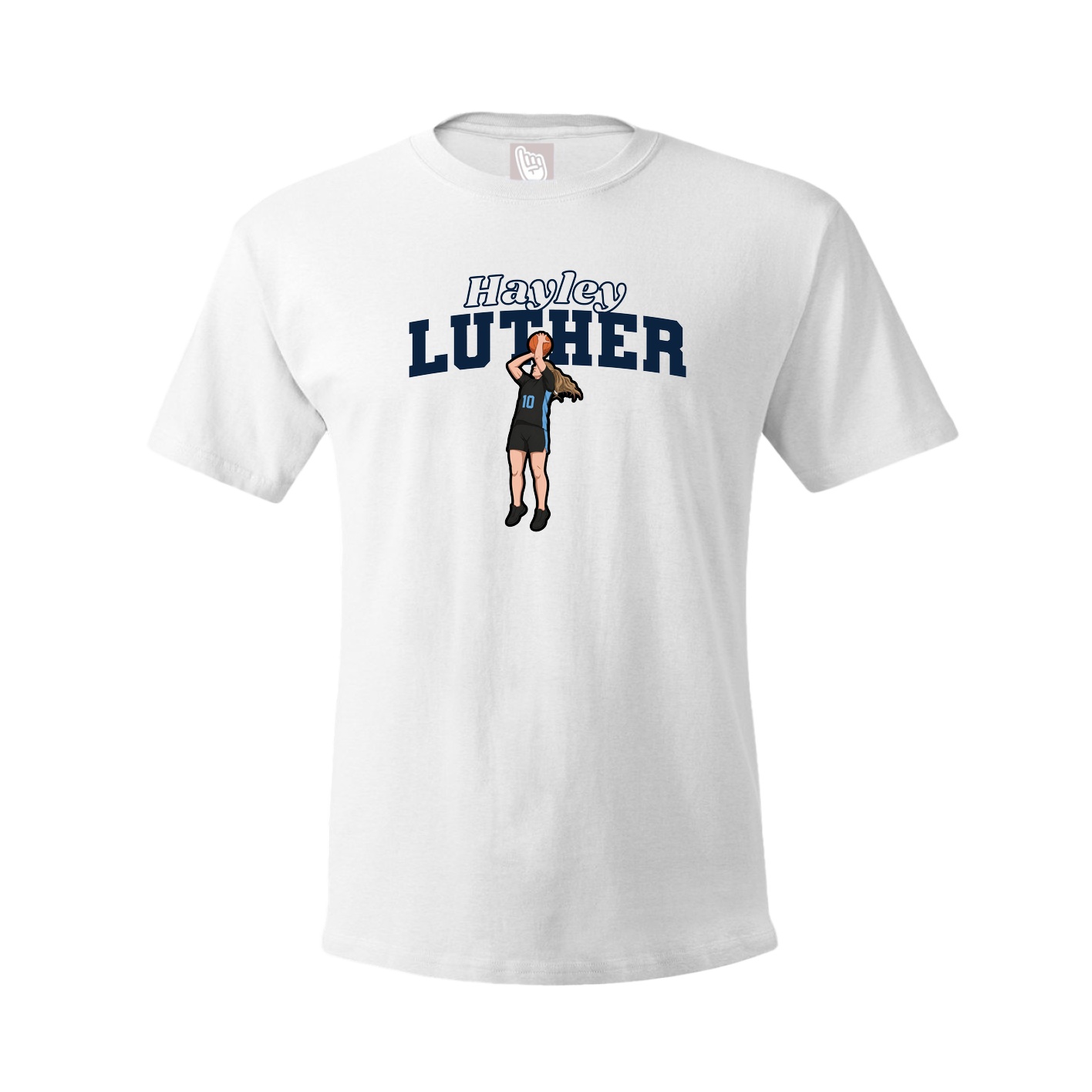 Youth Tee — Name Arch in White