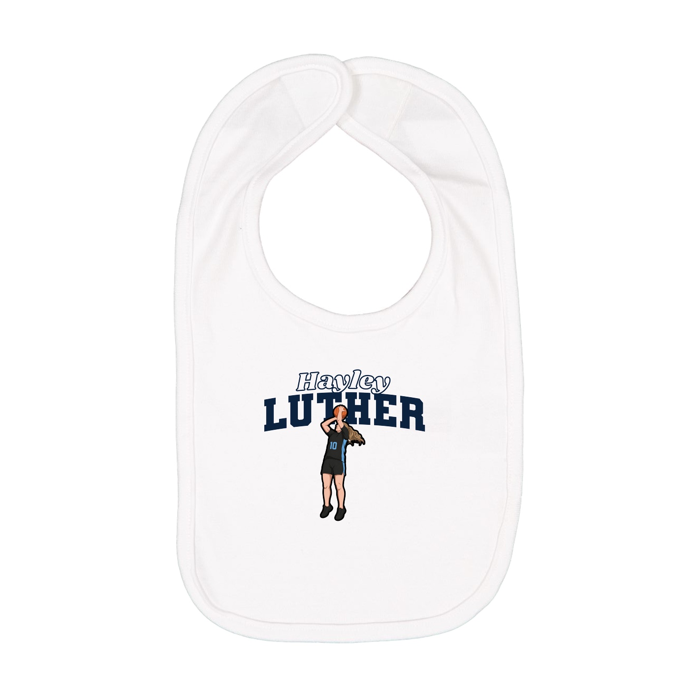 Infant Bib — Name Arch in White