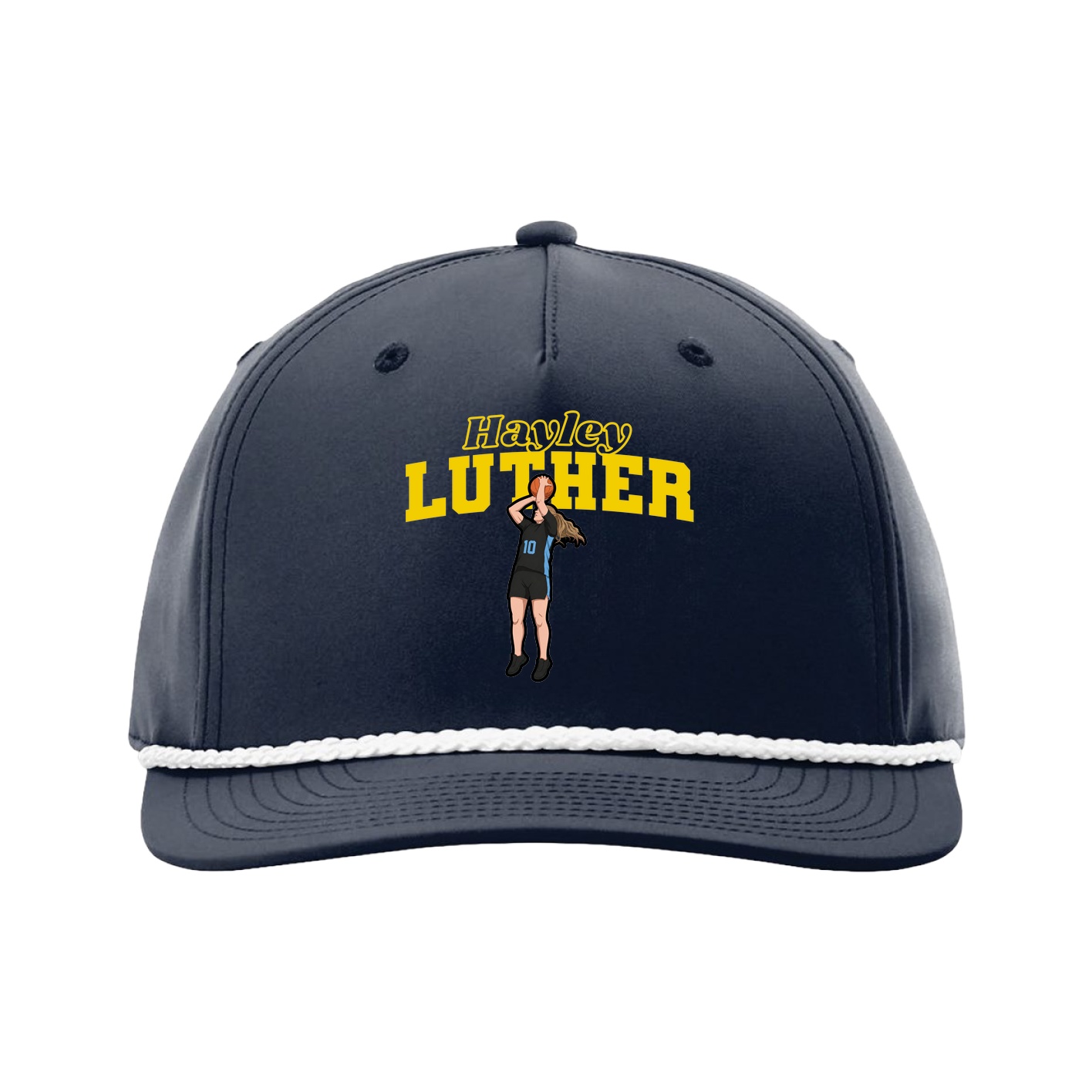 Five-Panel Classic Rope Cap — Name Arch in Navy
