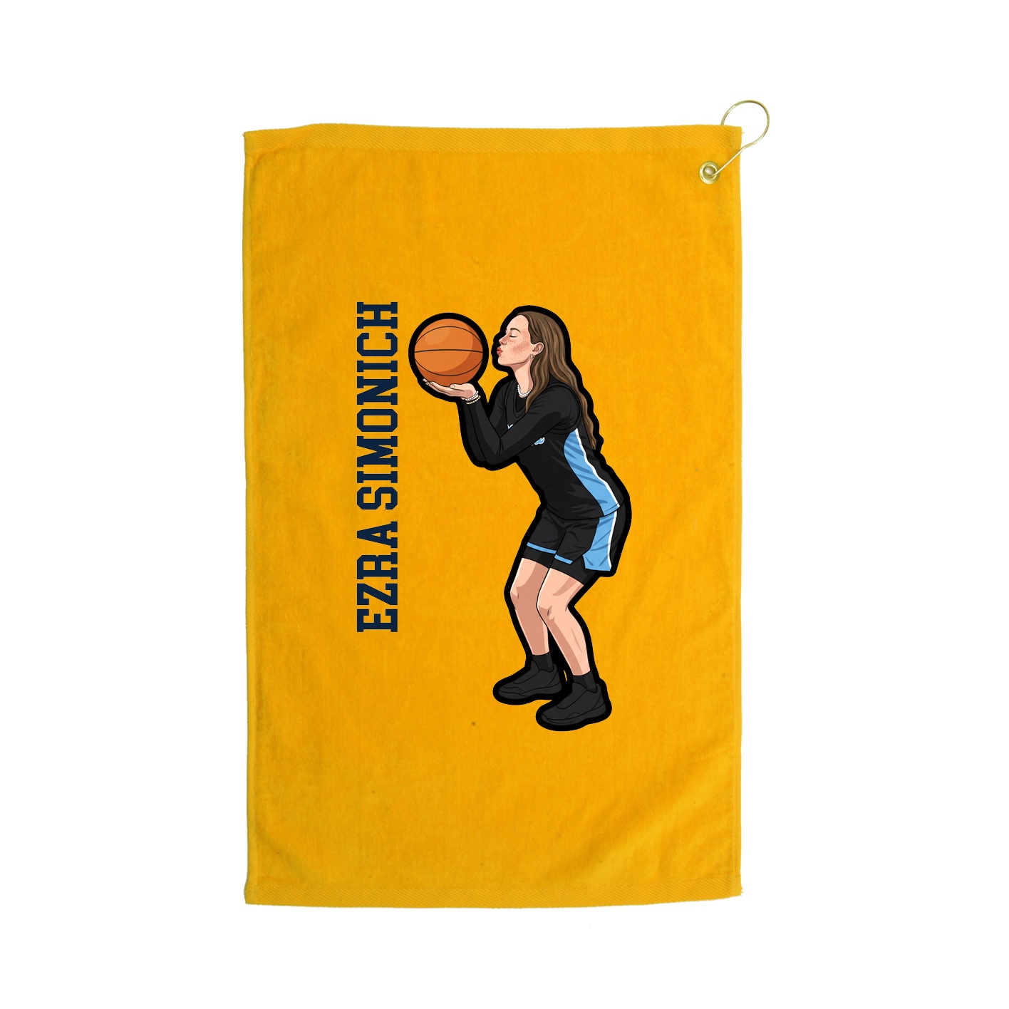 Golf Towel — Name Vertical in Gold
