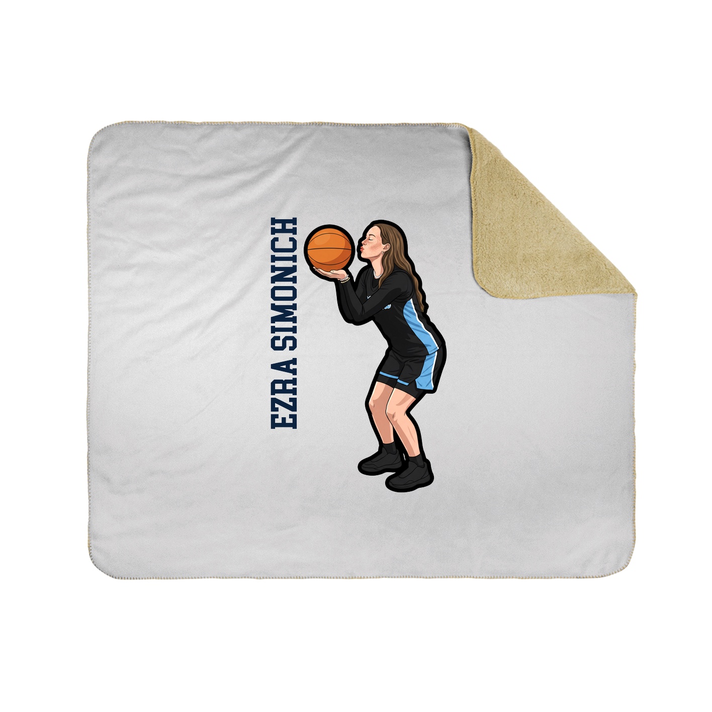 Throw Blanket — Name Vertical in White