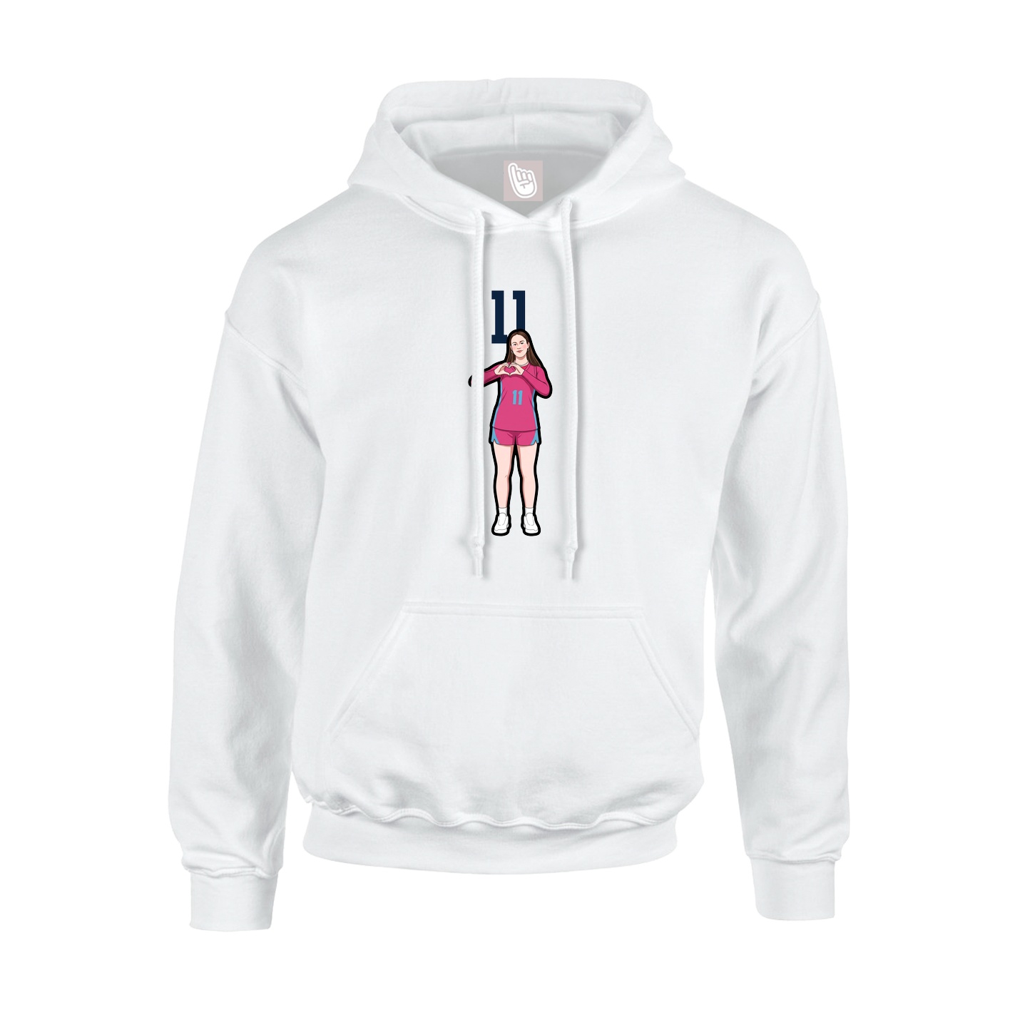 Youth Hoodie — Number Top in White