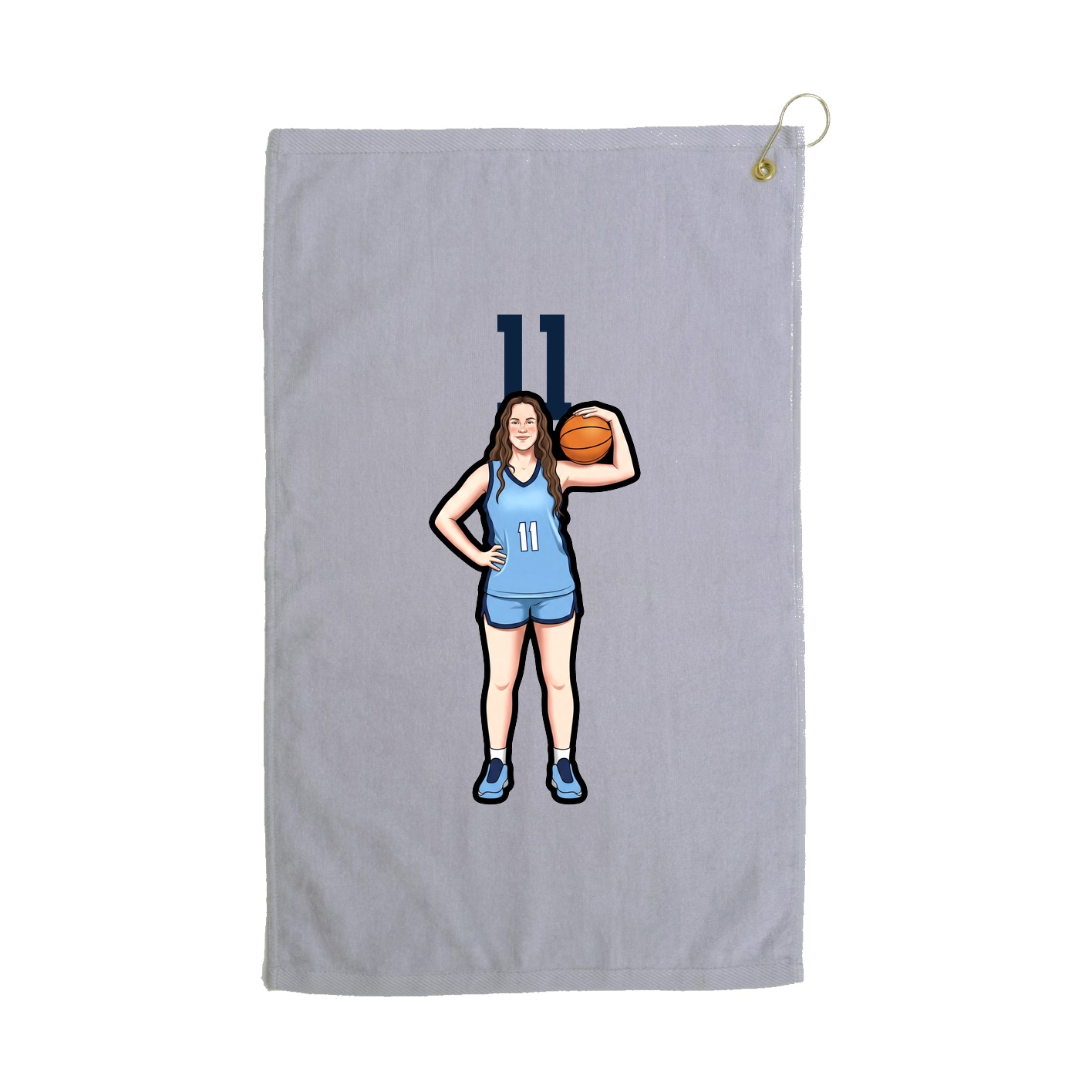 Golf Towel — Number Top in Grey