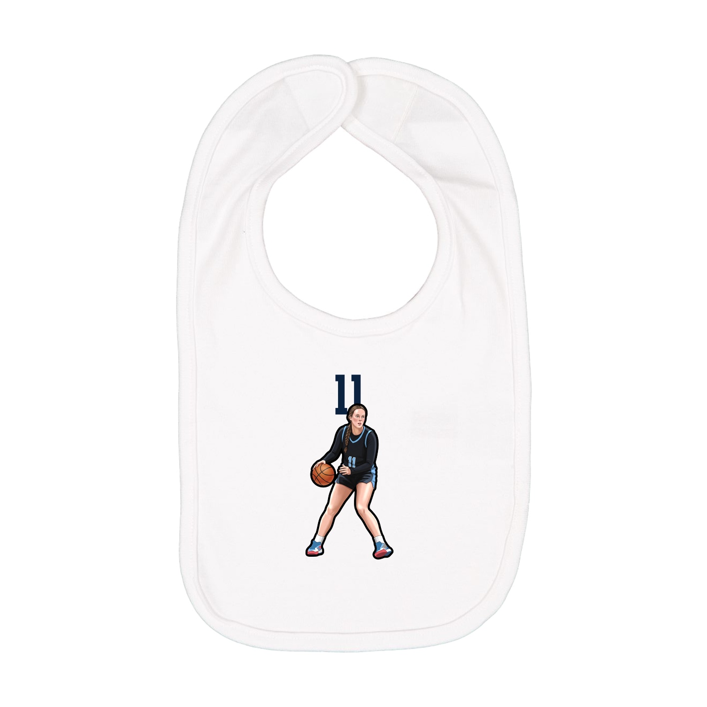 Infant Bib — Number Top in White
