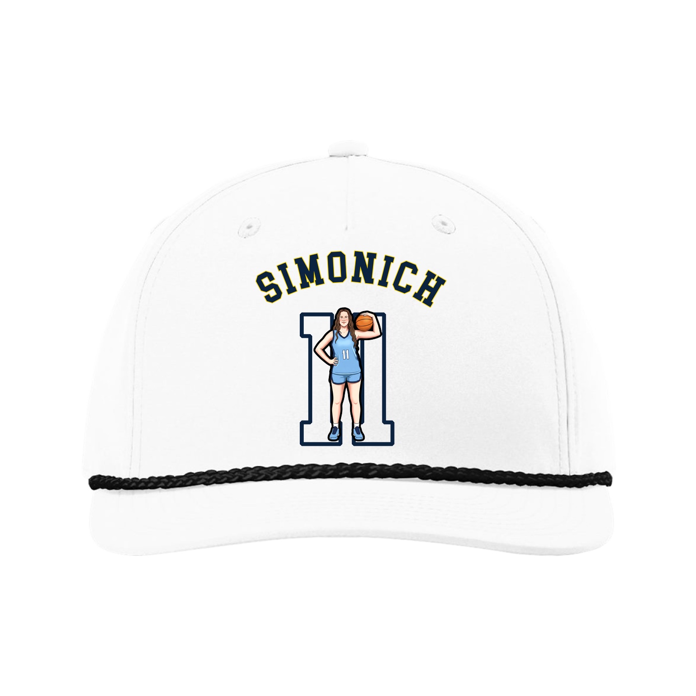 Five-Panel Classic Rope Cap — Shirsey Arch in White
