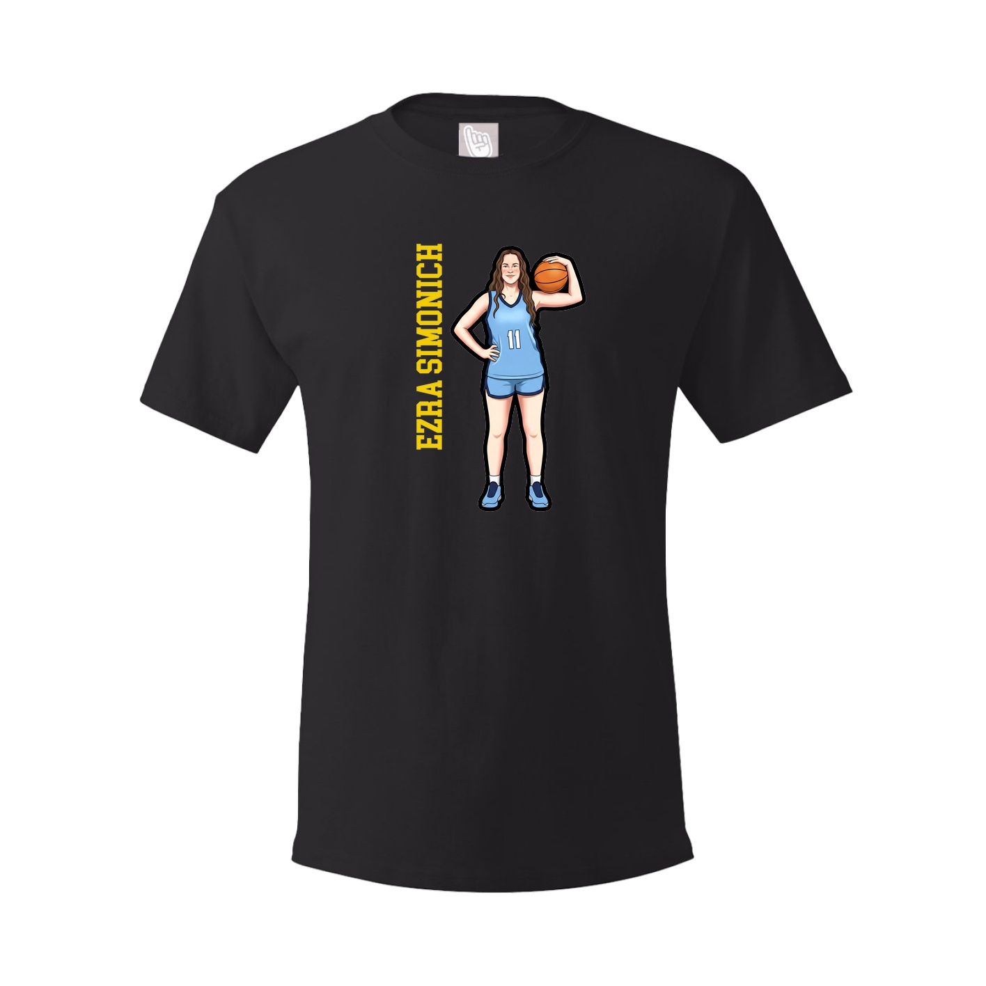 Youth Tee — Name Vertical in Black