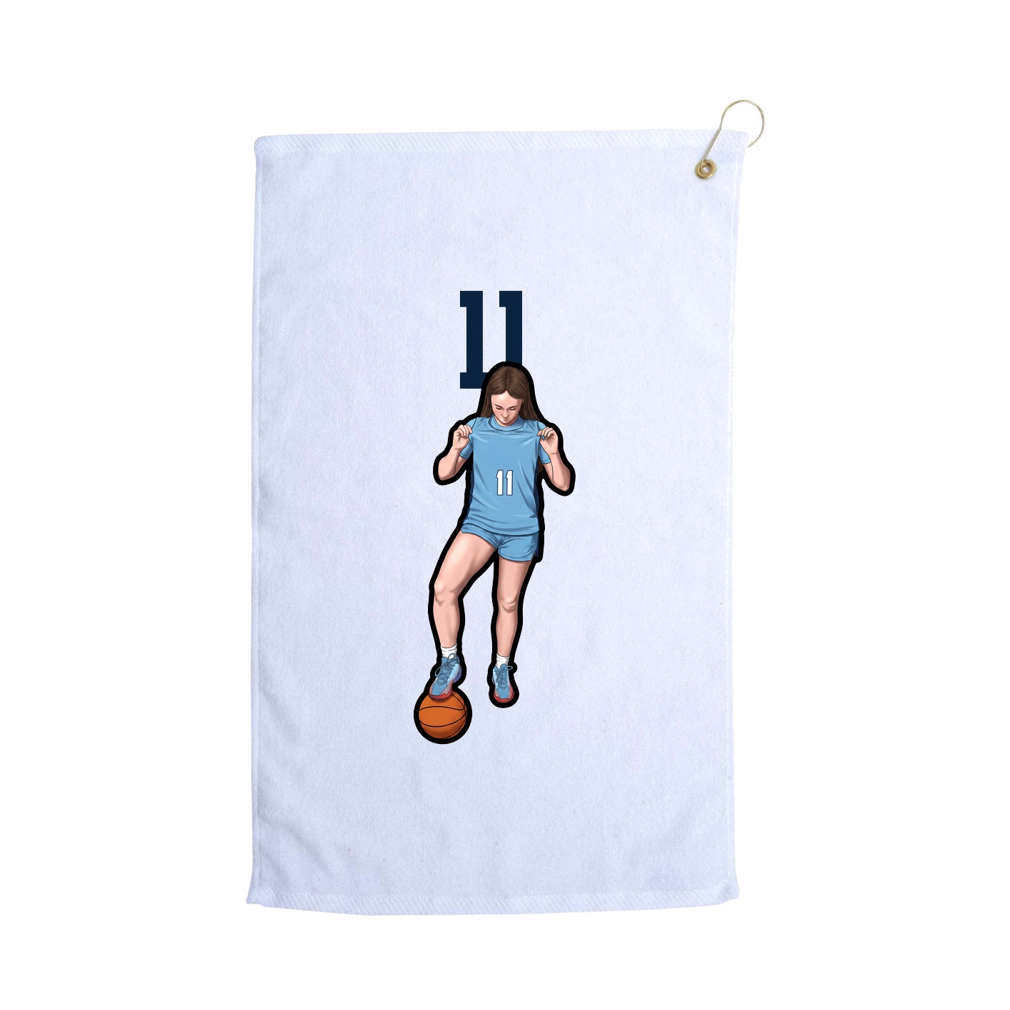 Golf Towel — Number Top in White